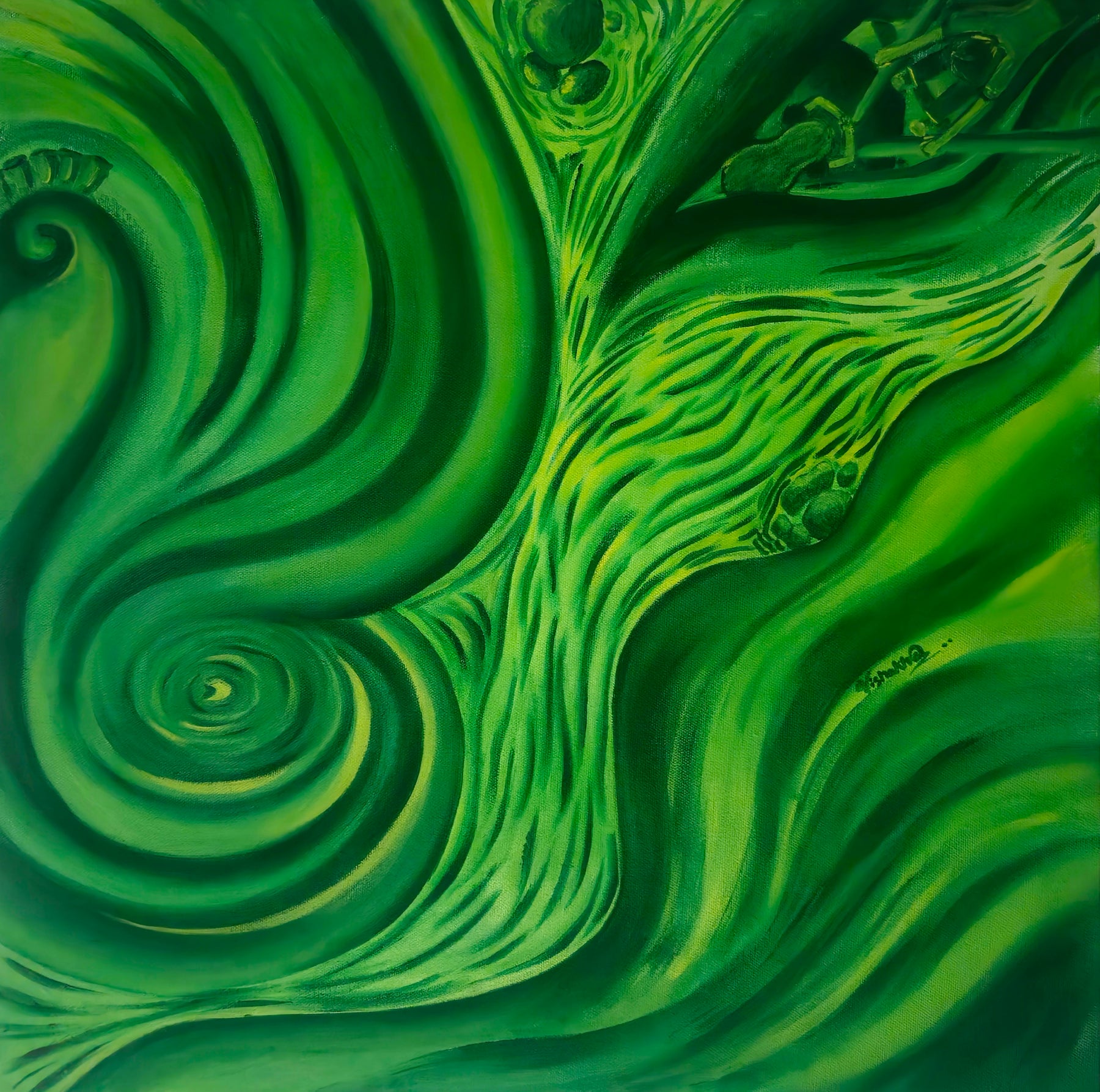 Off to a Better Place, Acrylics on canvas · 20 × 20 in