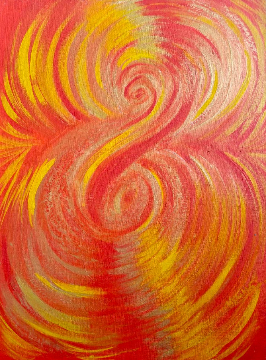 Universes Merging, Acrylics on canvas · 20 × 24 in